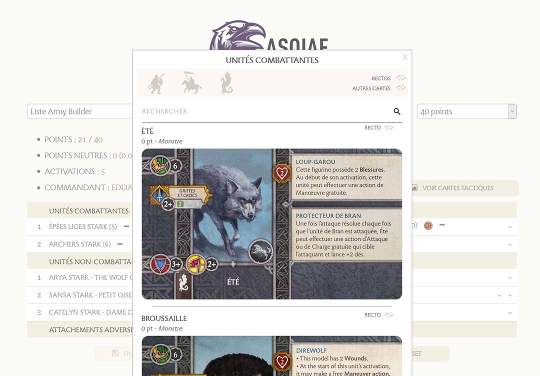 Nouveau ASOIAF Army Builder (Français)